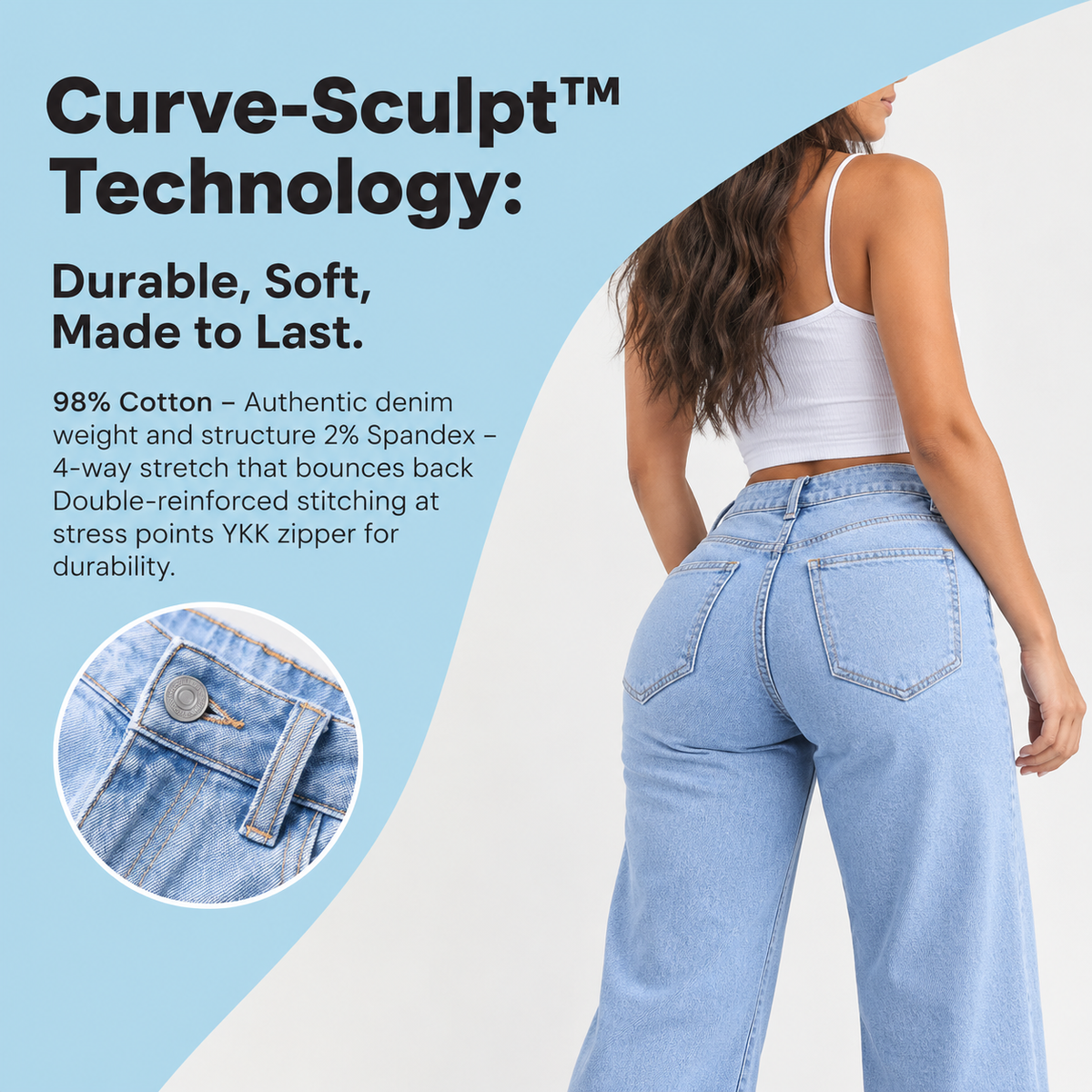 Zavelleur Sculpt Mid Raise Jeans